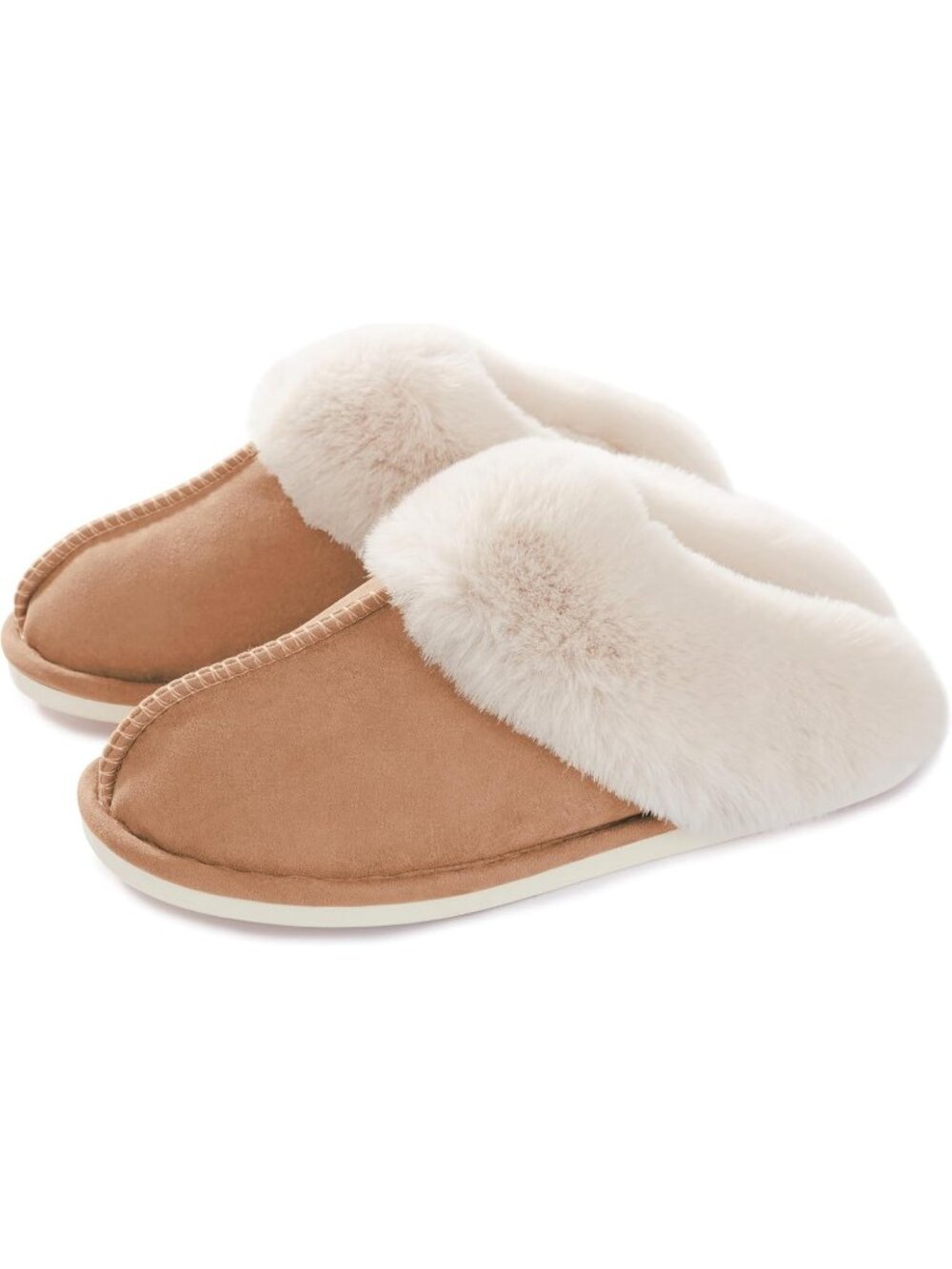 Womens Chestnut Fluffy Non Slip Slipper Memory Foam Warm Cozy Indoor House Shoes